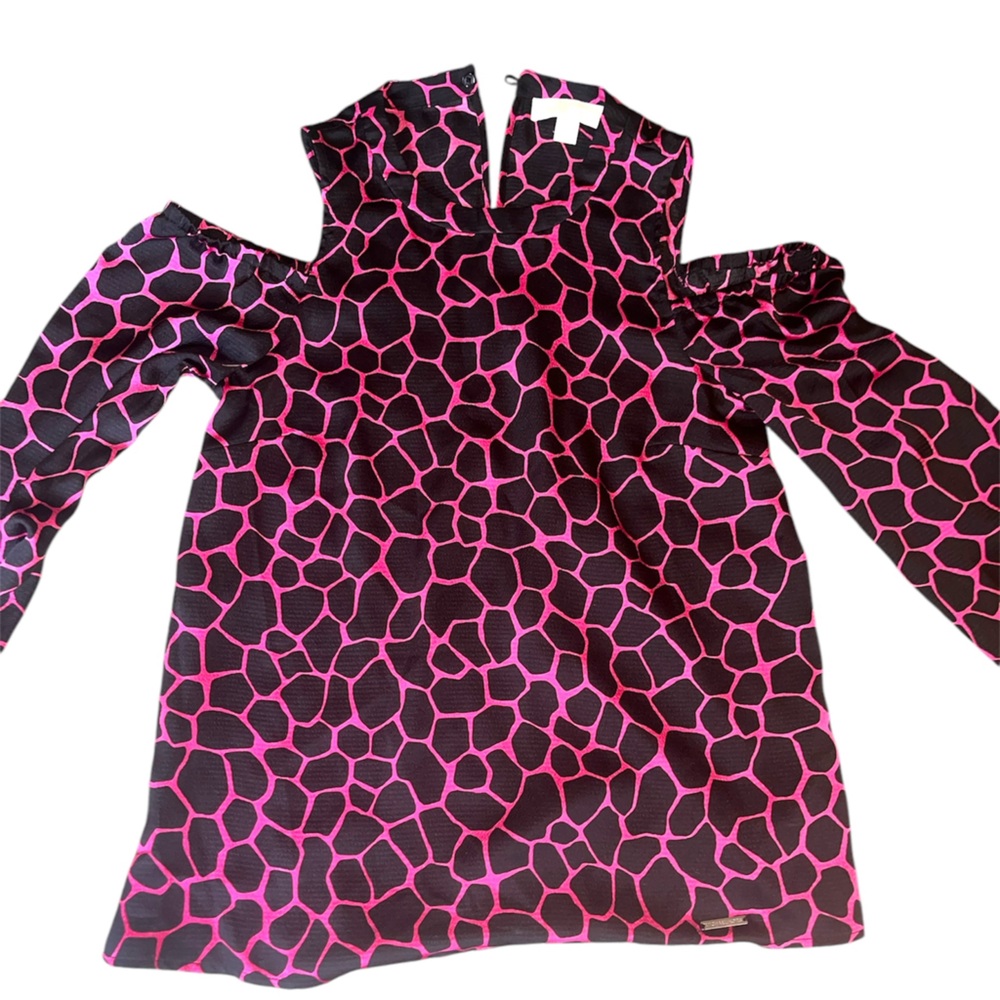 Michael Kors Pink and Black Geometric Top